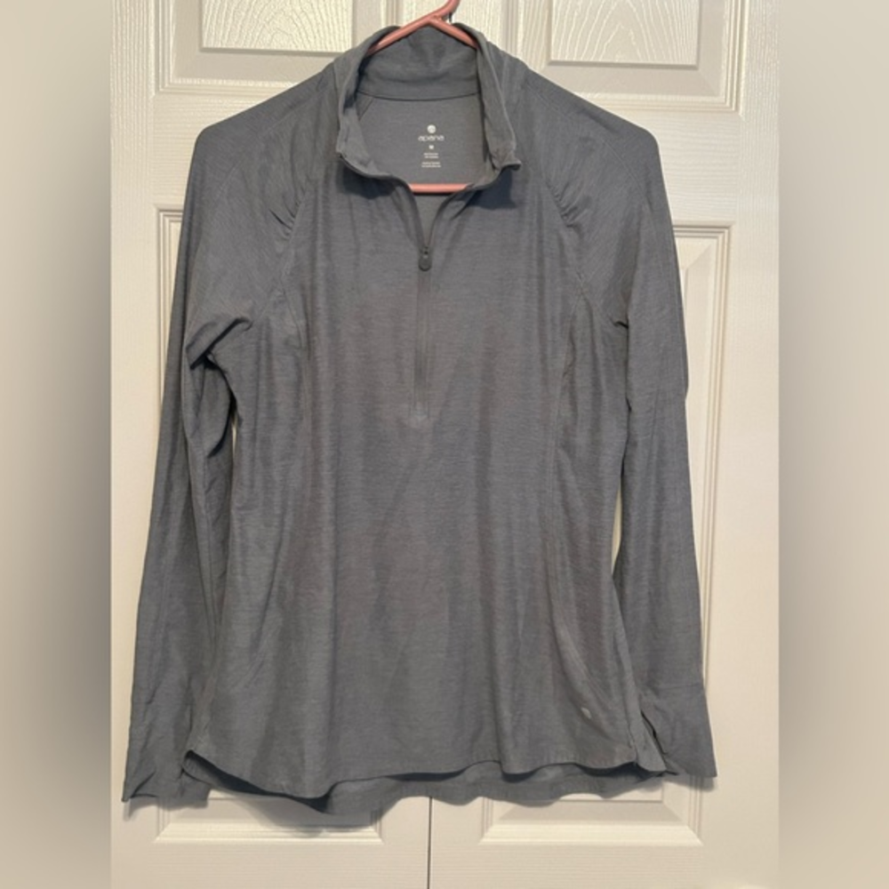 APANA 1/4 ZIP LONG SLEEVE TOP MEDIUM THUMBHOLES CHEST 18 LENGTH 28‎